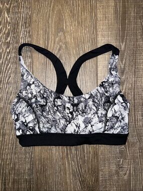 Forever 21 Black & White Marble Racerback Sports Bra
